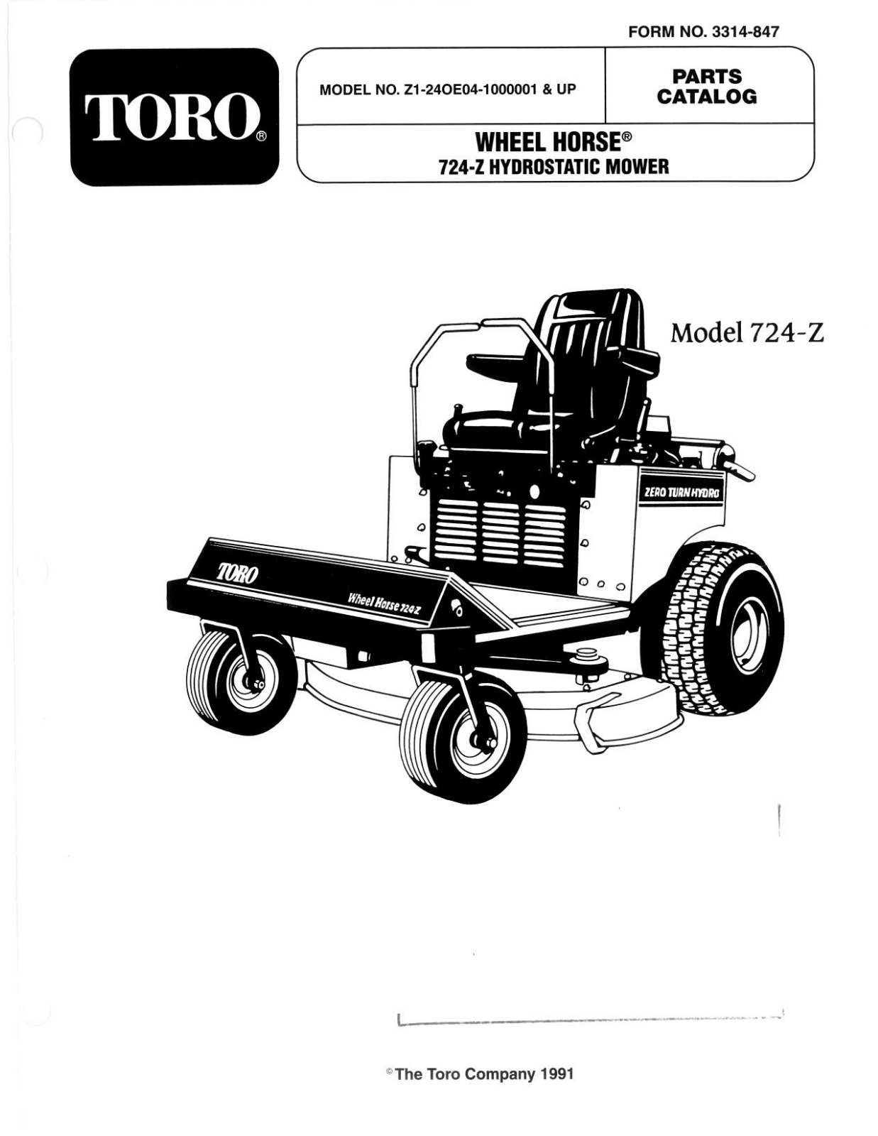 Toro Z1-24OE04 Parts Catalogue