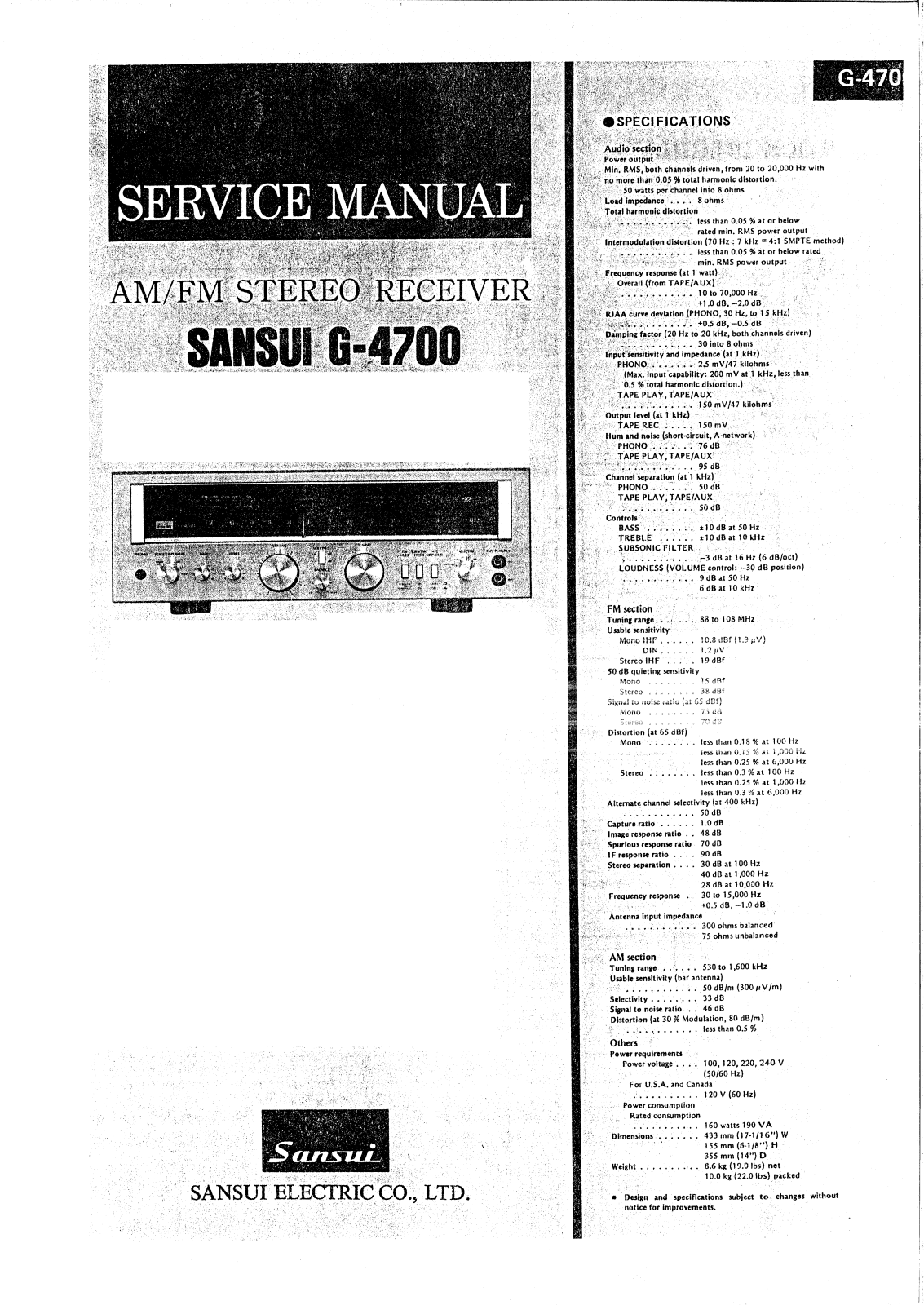 Sansui G-4700 Service manual