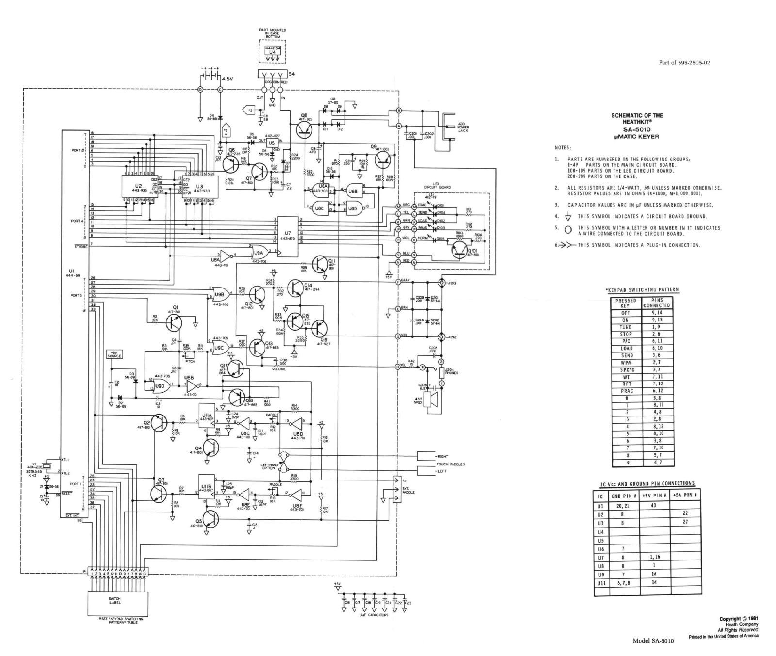 Heath Company SA-5010 Schematic