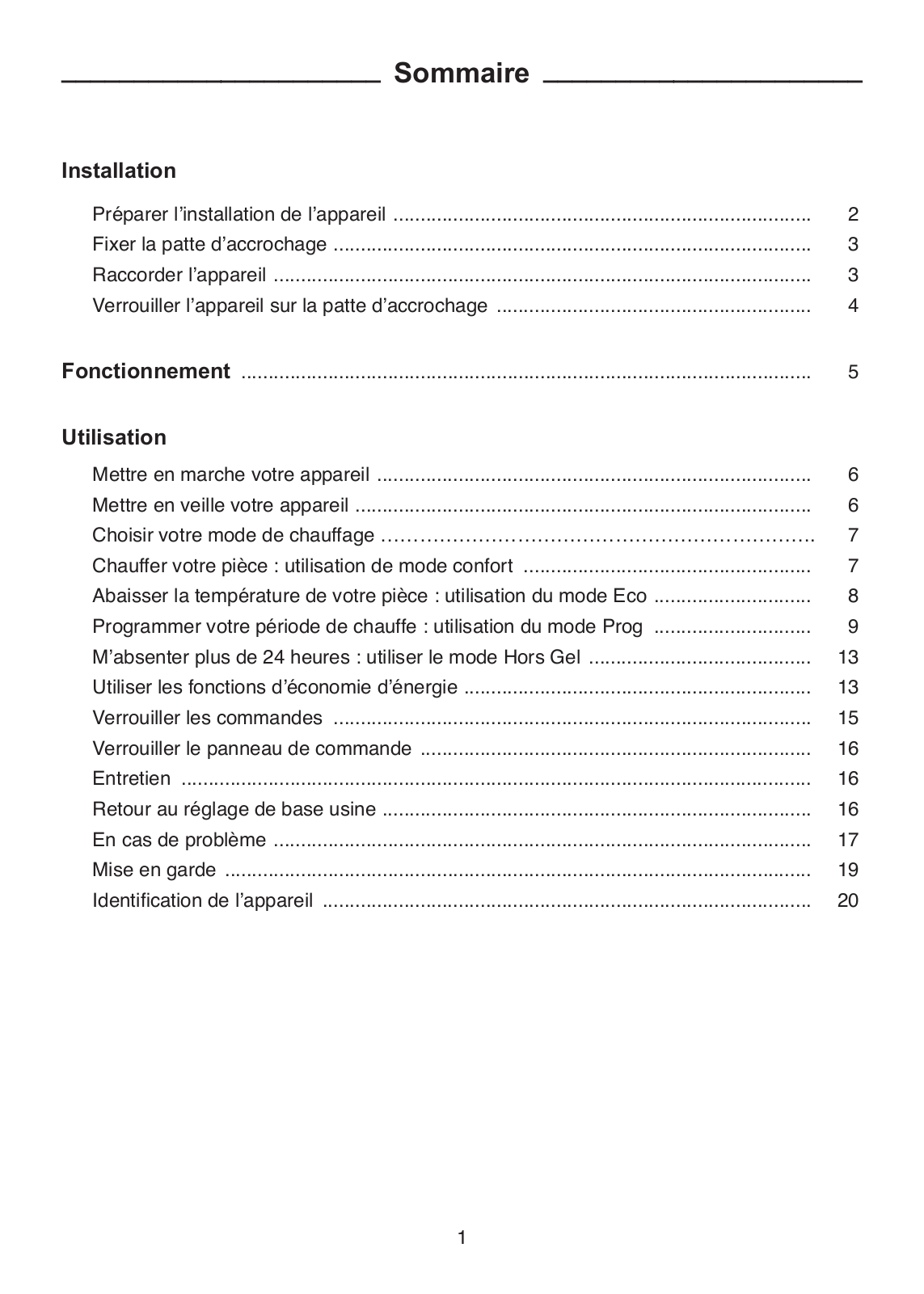 THERMOR Ovation Digital User Manual