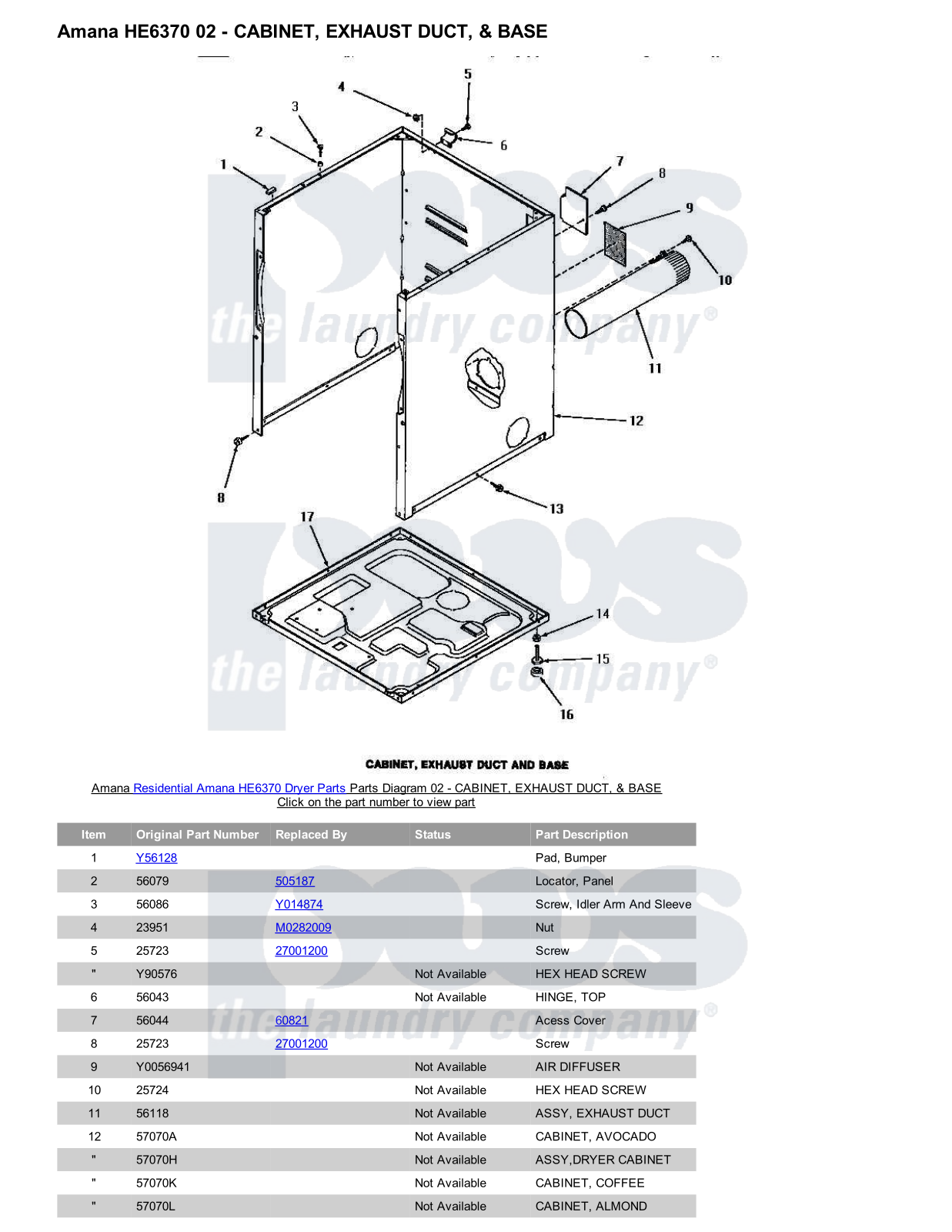 Amana HE6370 Parts Diagram