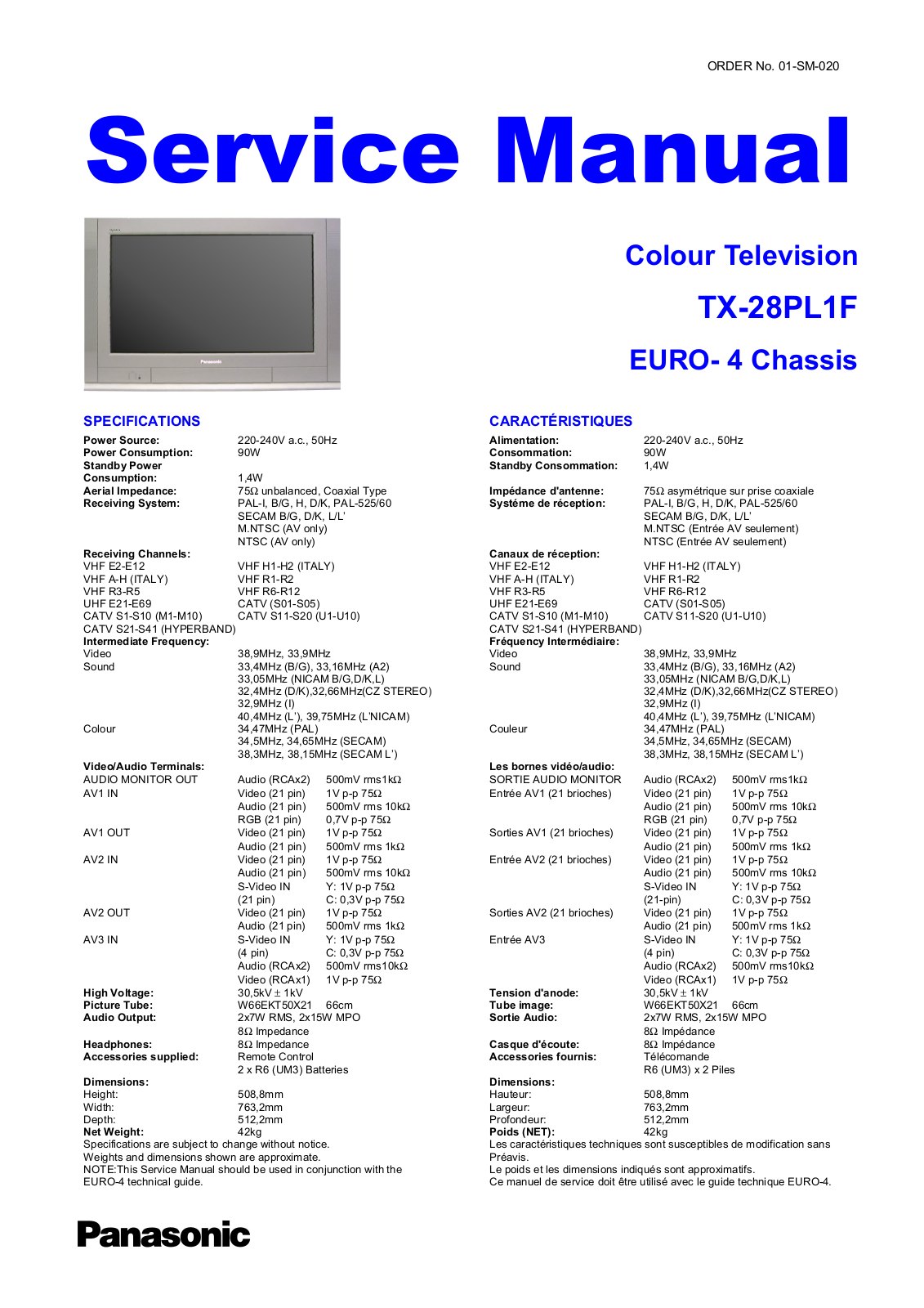 Panasonic TX-28PL1F Schematic