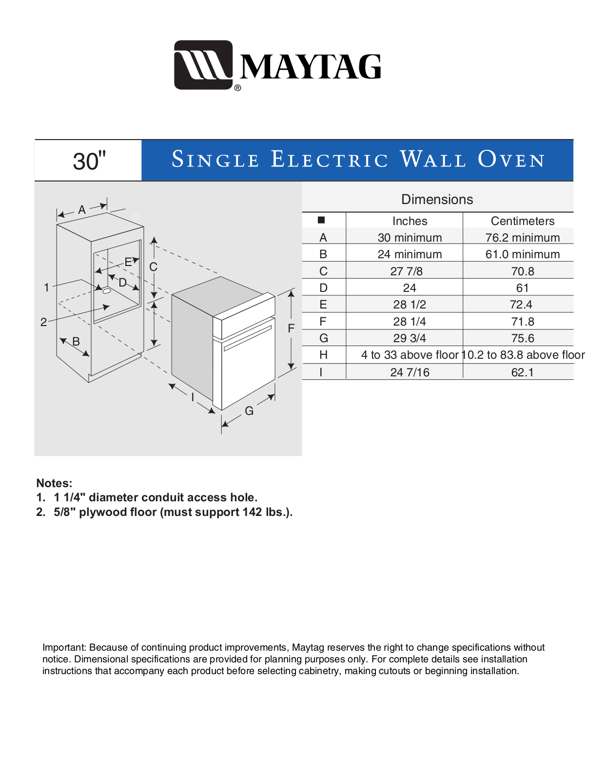 Maytag MEW5530DDS, MEW5530DDW, MEW5530DDB Dimension Guide