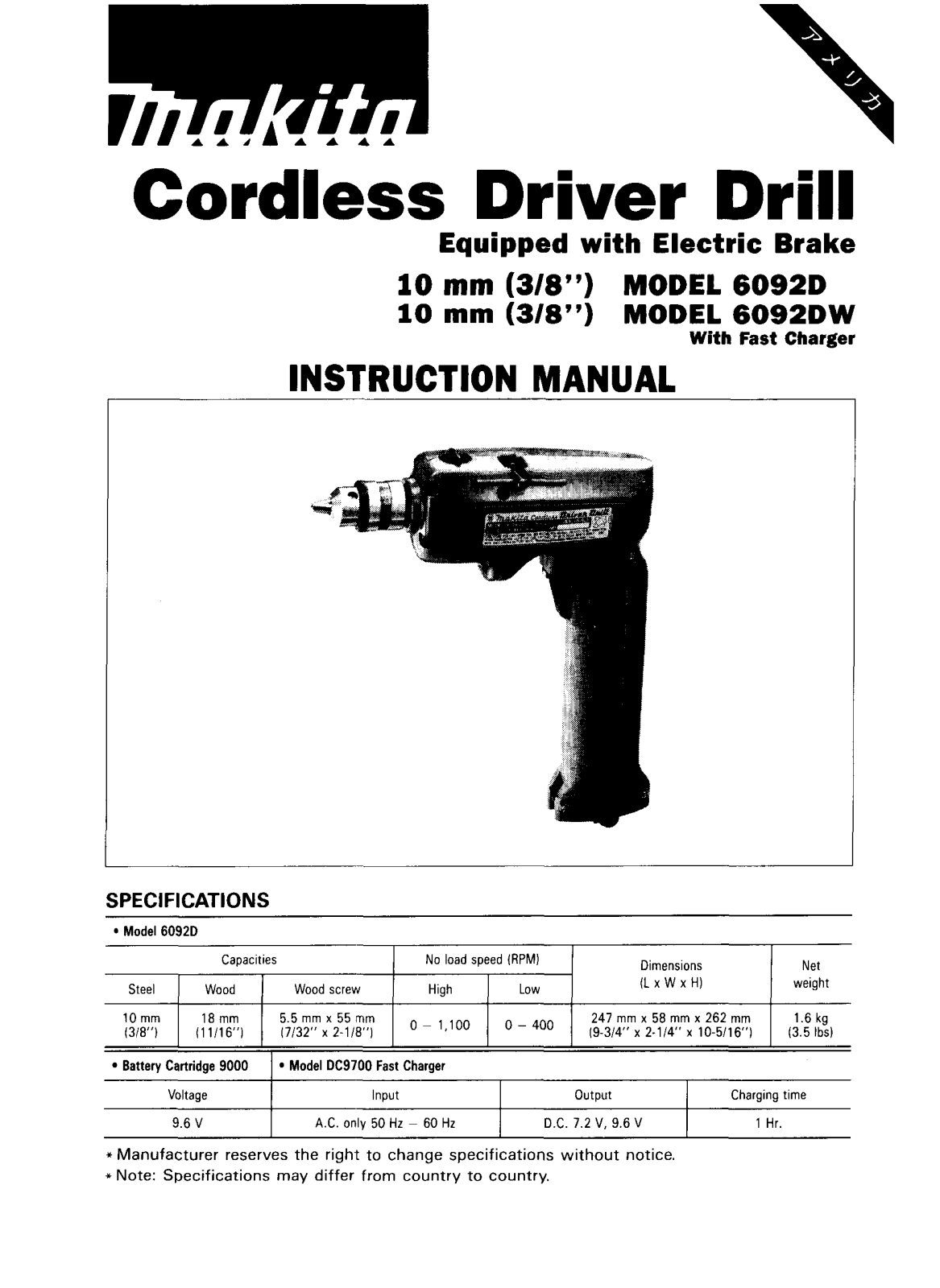 Makita 60921, 6092DW User Manual - ManualMachine.com
