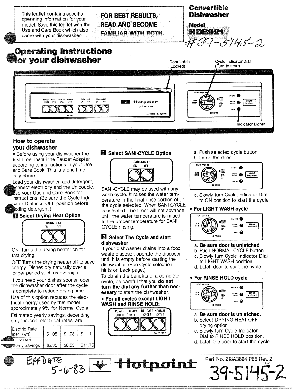 GE HDB921 Operating Instructions - ManualMachine.com