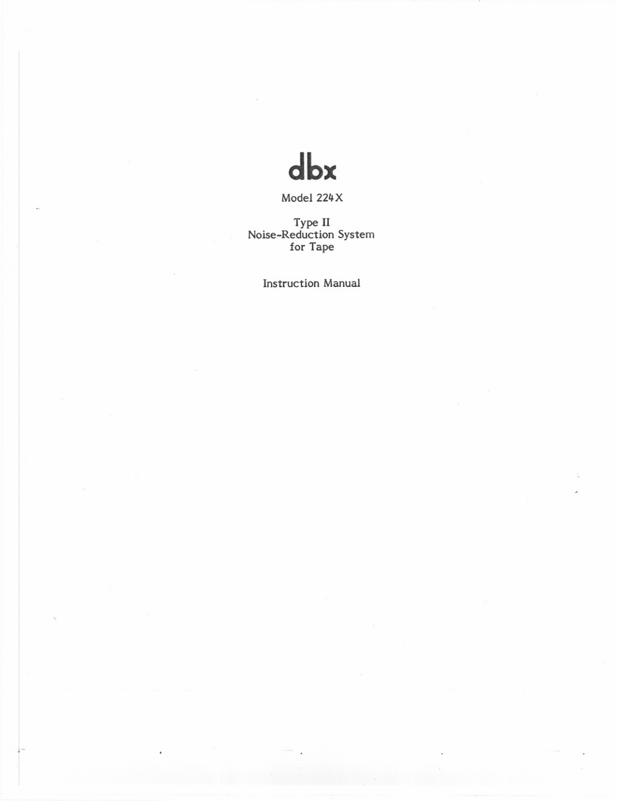 Dbx 224X-II Owners Manual