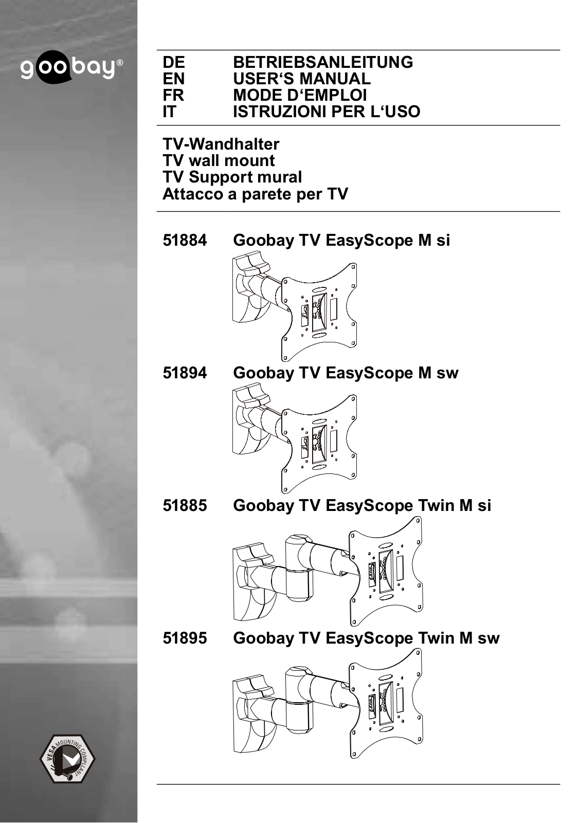 Goobay TV EasyScope M, TV EasyScope Twin M User Manual