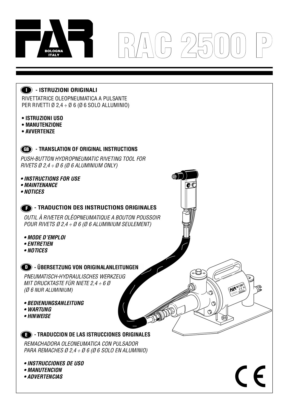 FAR RAC 2500 Translation Of The Original Instructions