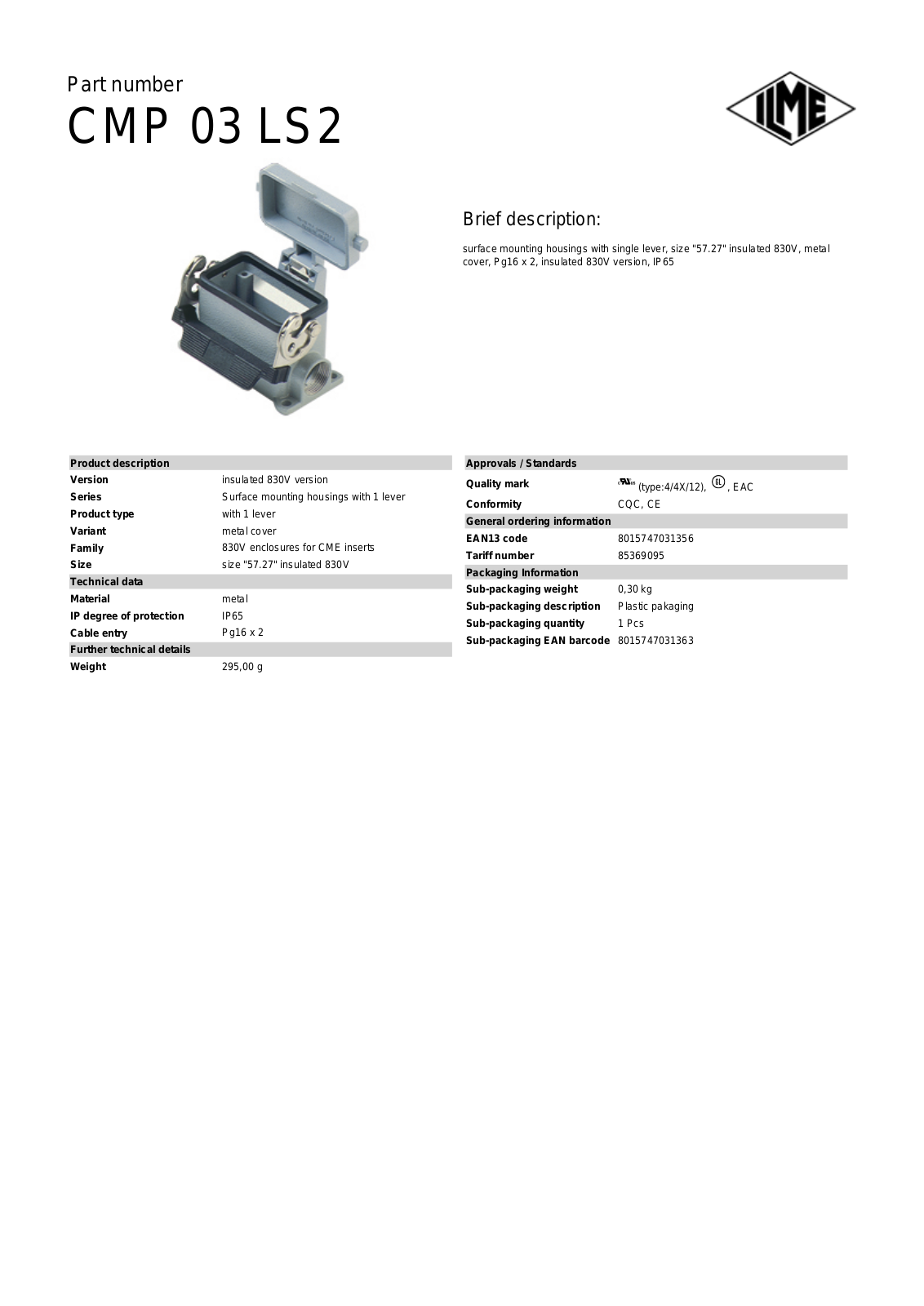 ILME CMP-03LS2 Data Sheet