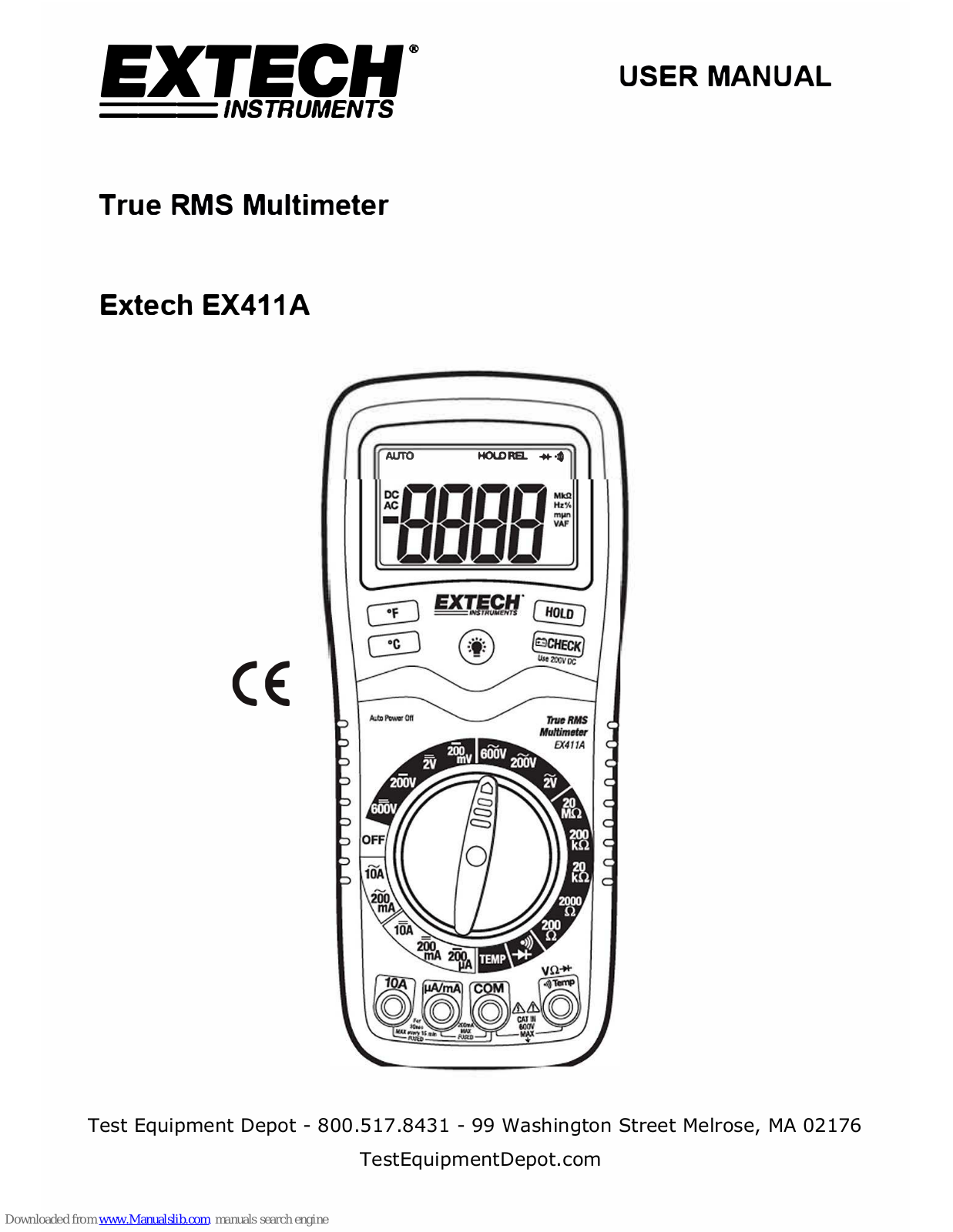 Extech Instruments EX411A User Manual