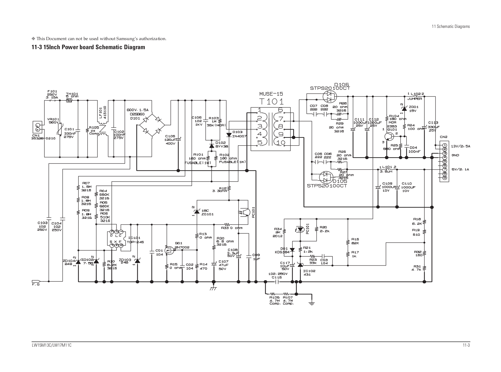 SAMSUNG LW15M13C Schematic