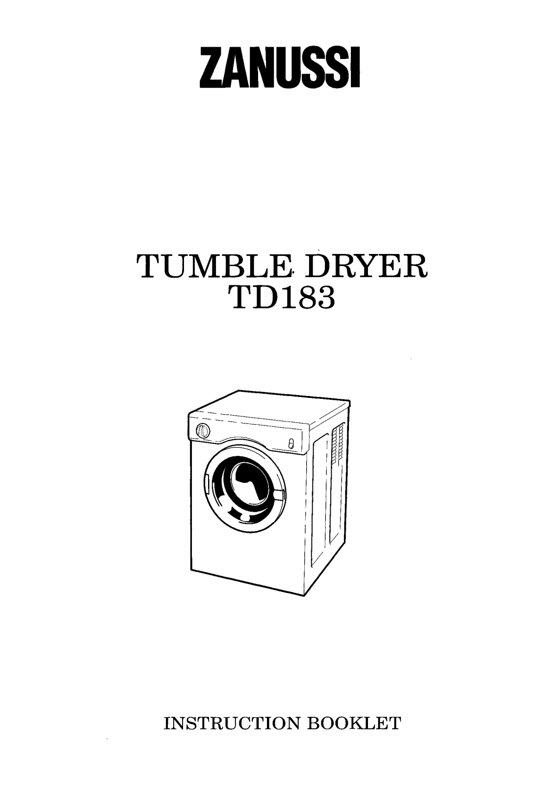 Zanussi TD183 User Manual