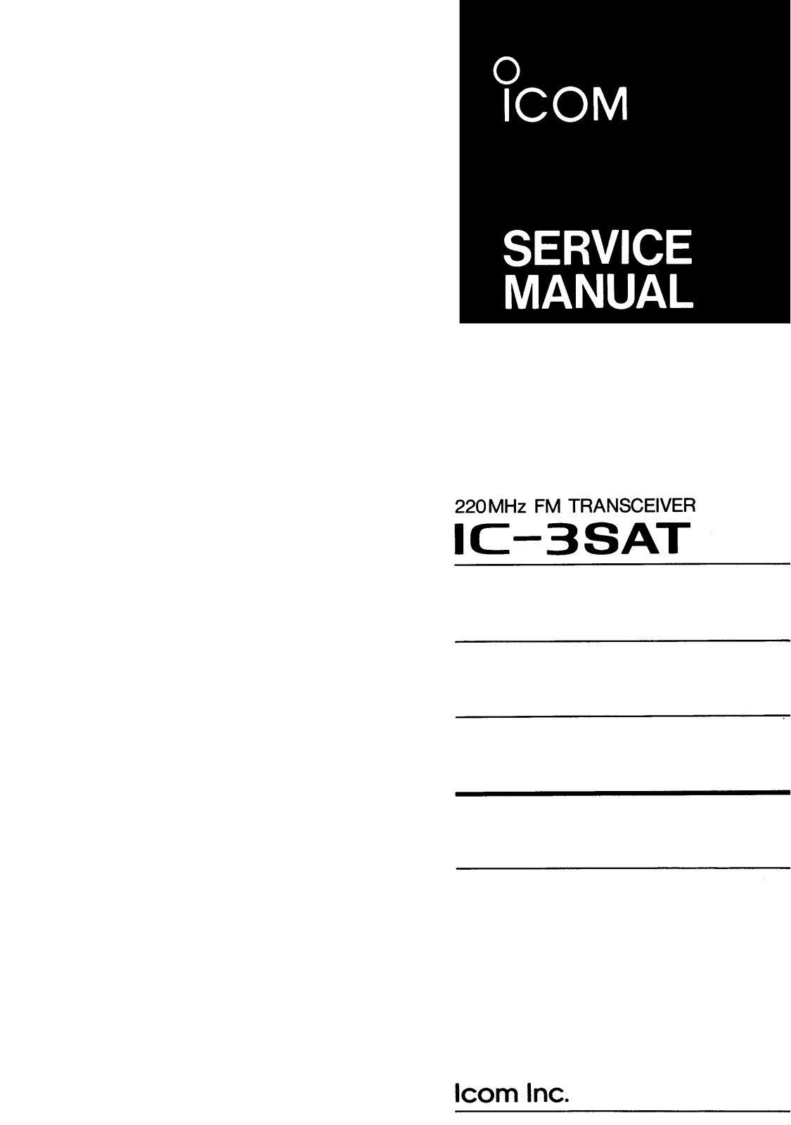 Icom IC-3SAT Service Manual