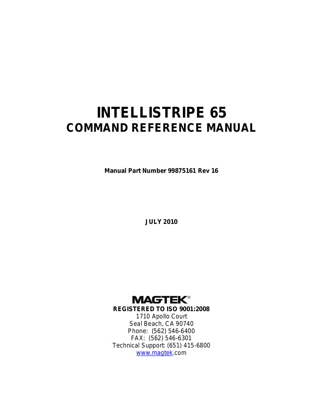 MagTek 99875161 User Manual