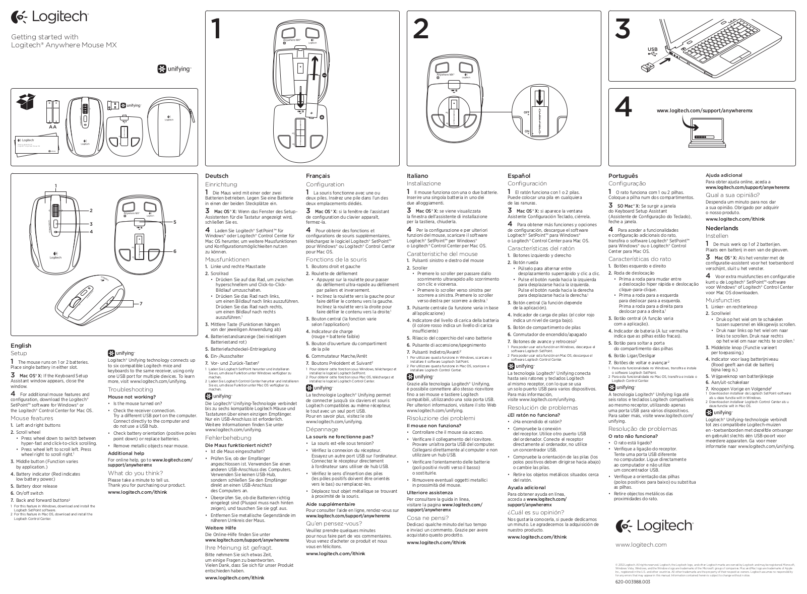 LOGITECH Anywhere Mouse MX User Manual