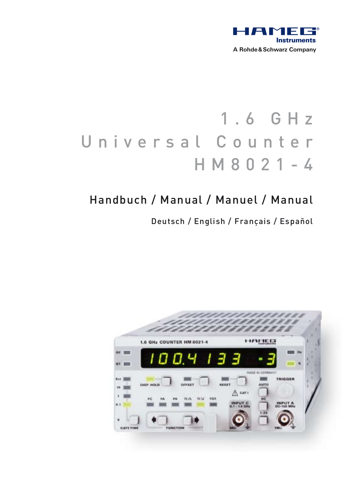 HAMEG HM8021-4 User Manual