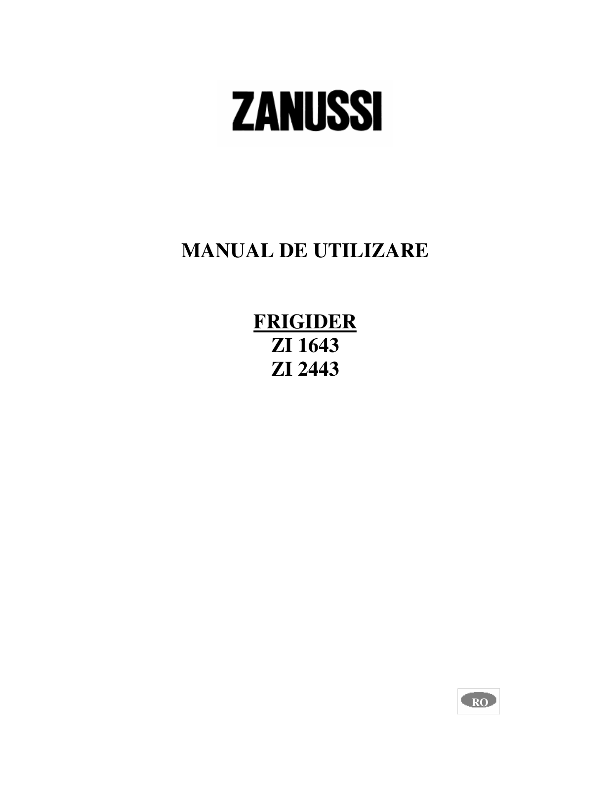 Zanussi ZI2444, ZI2443 User Manual