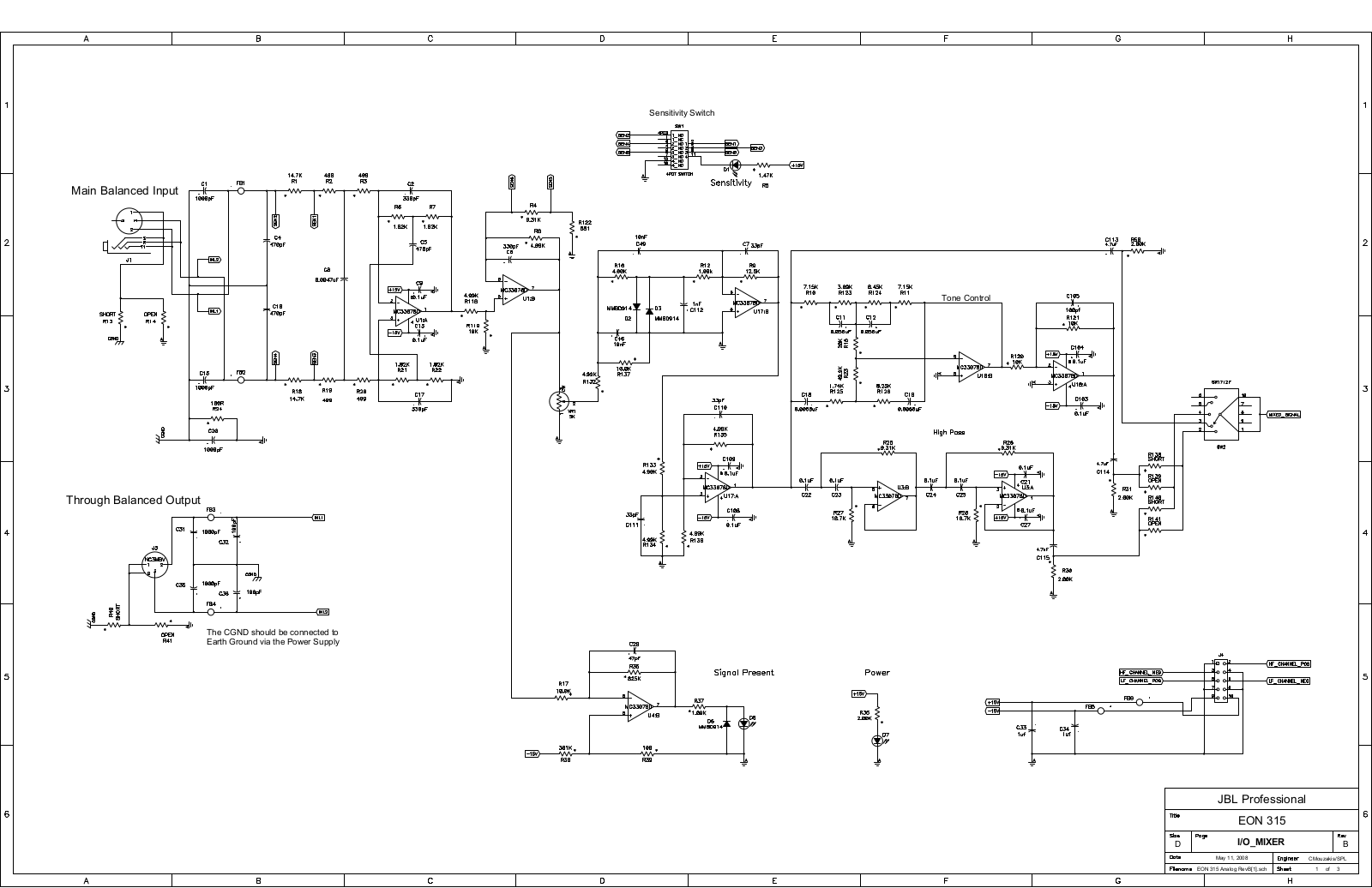 JBL eon 315 Schematic