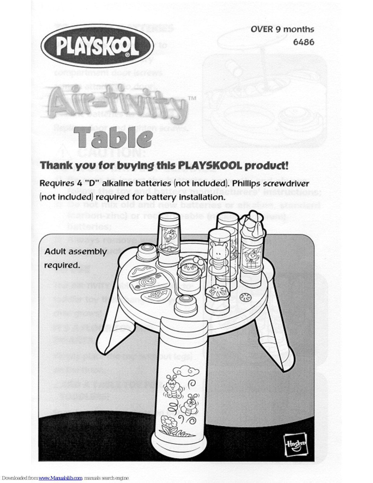 Playskool 6486, Air-tivity Table 6486 Instructions Manual