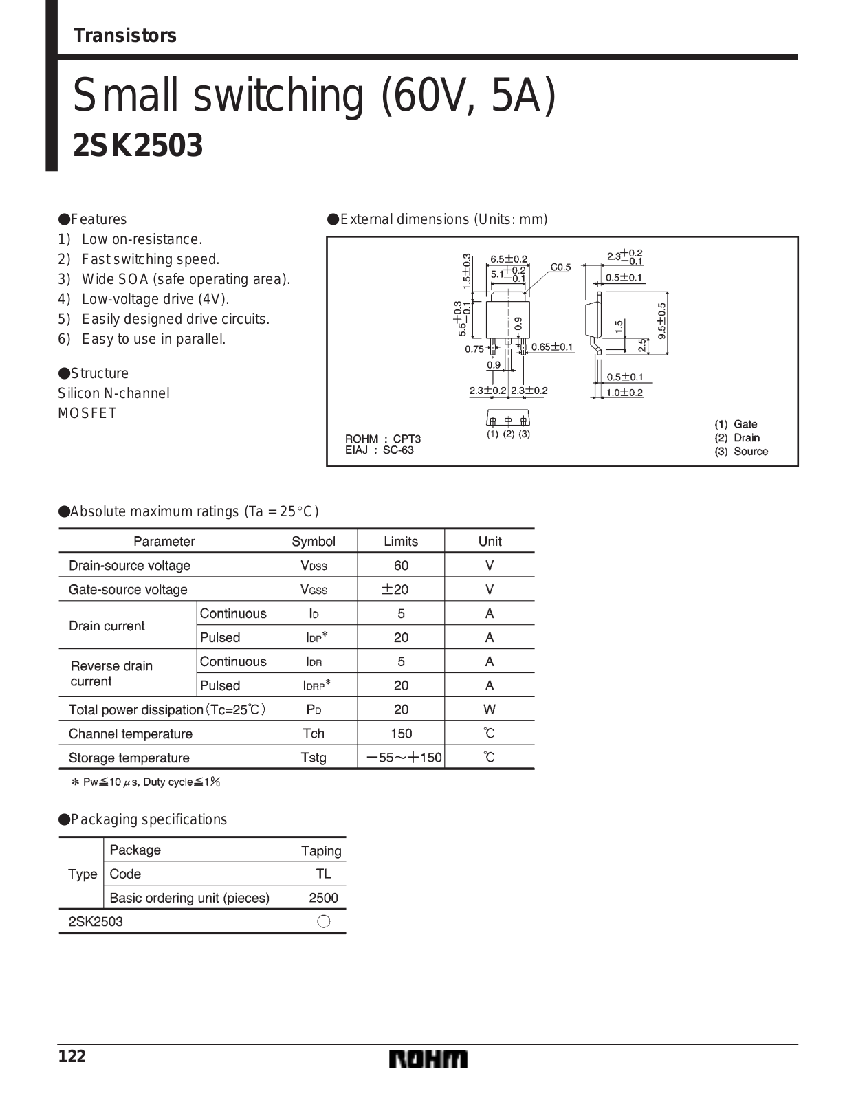 ROHM 2SK2503 Datasheet