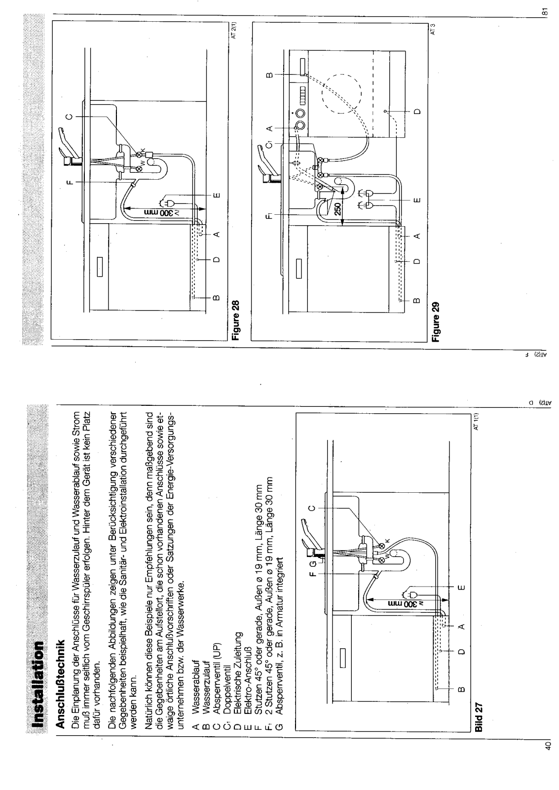 Aeg F3050-W Installation Manual