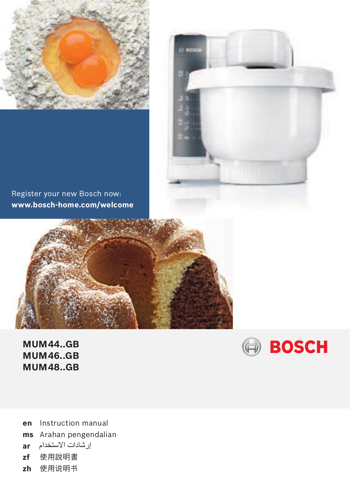 Bosch MUM4807GB Instruction manual