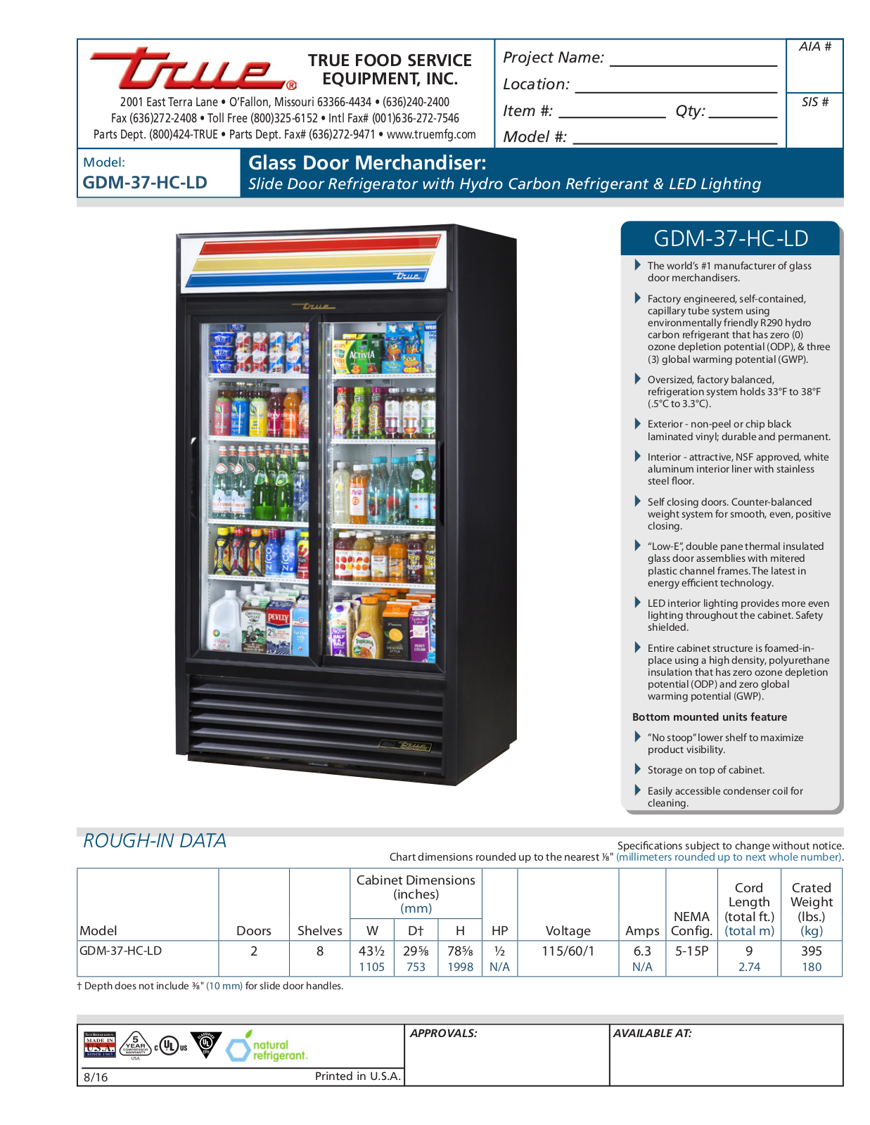 True GDM-37-HC-LD User Manual