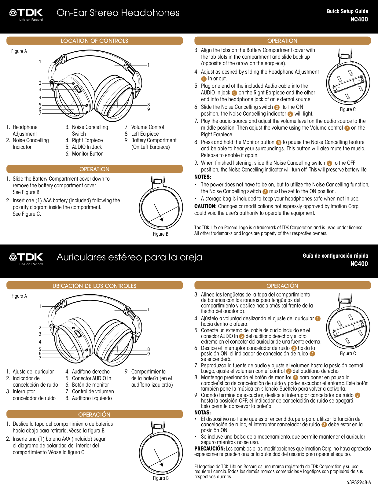 TDK NC400 User Manual