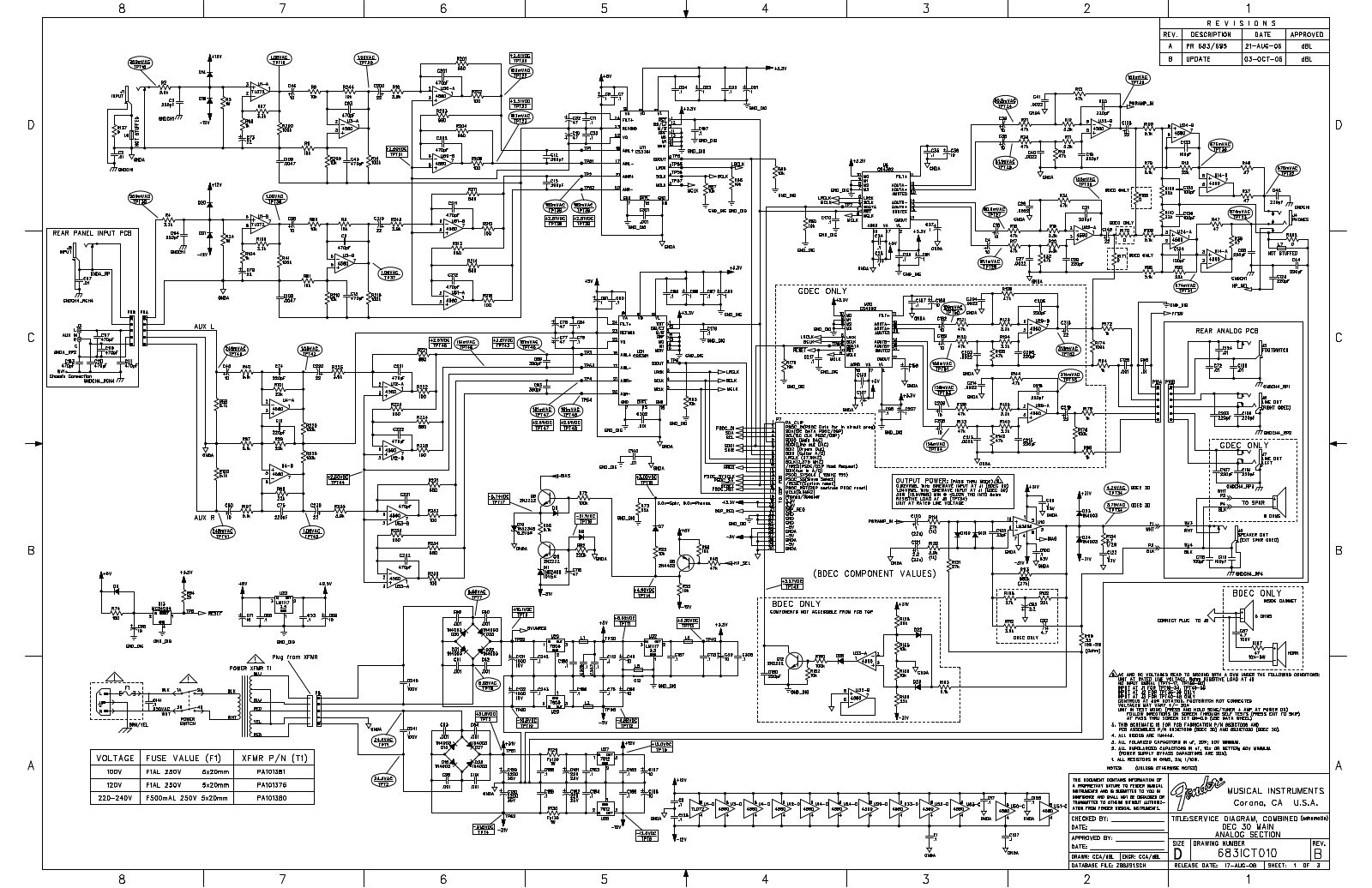 Fender G-DEC-30 Schematic