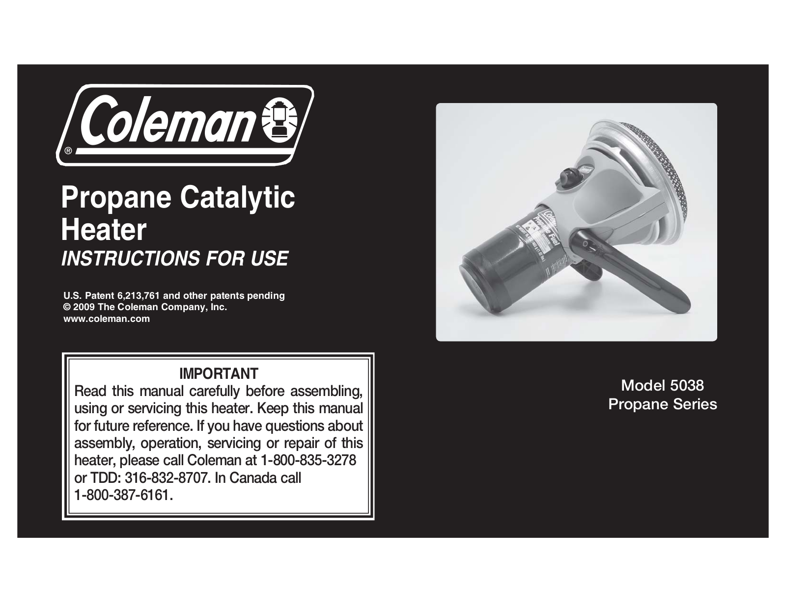 Coleman 5038 User Manual