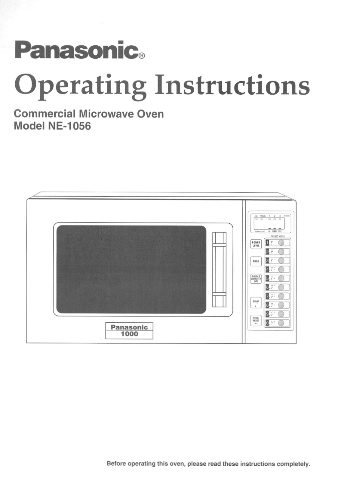 Panasonic ne-1056a Operation Manual