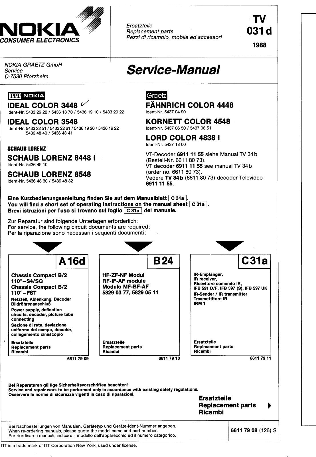 ITT 3448, 3548 Schematic