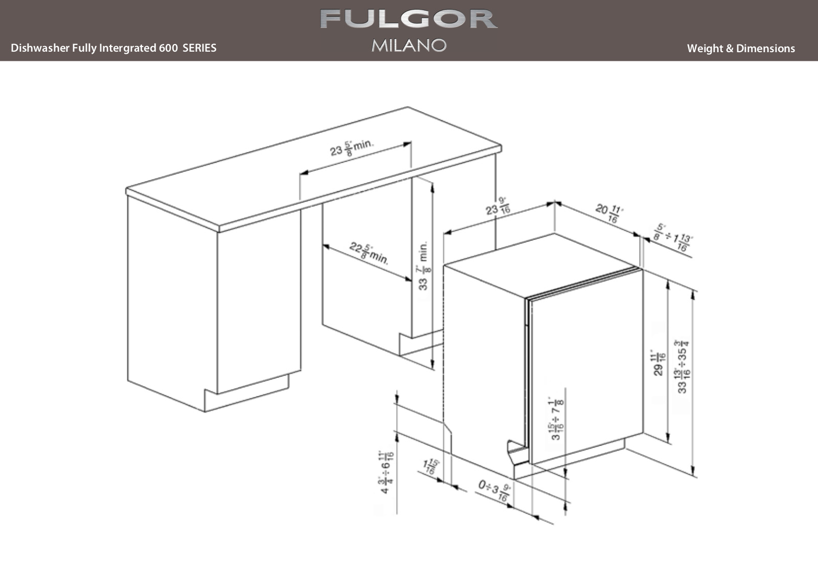 Fulgor Milano F6DW24SS1 Specs