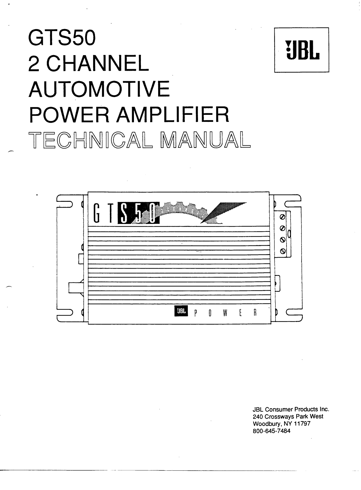 JBL GTS50A Schematic