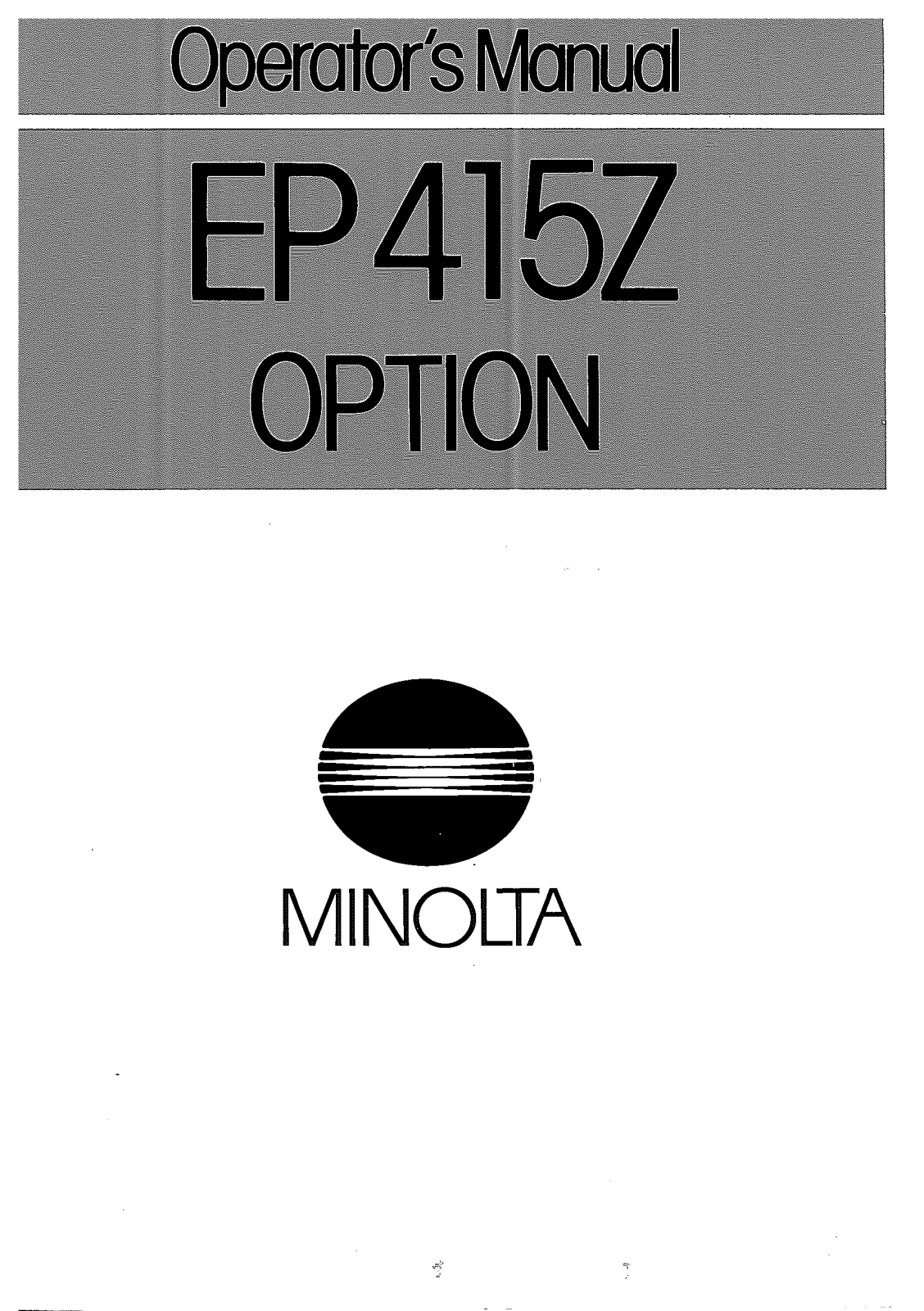 Konica Minolta EP415Z Manual