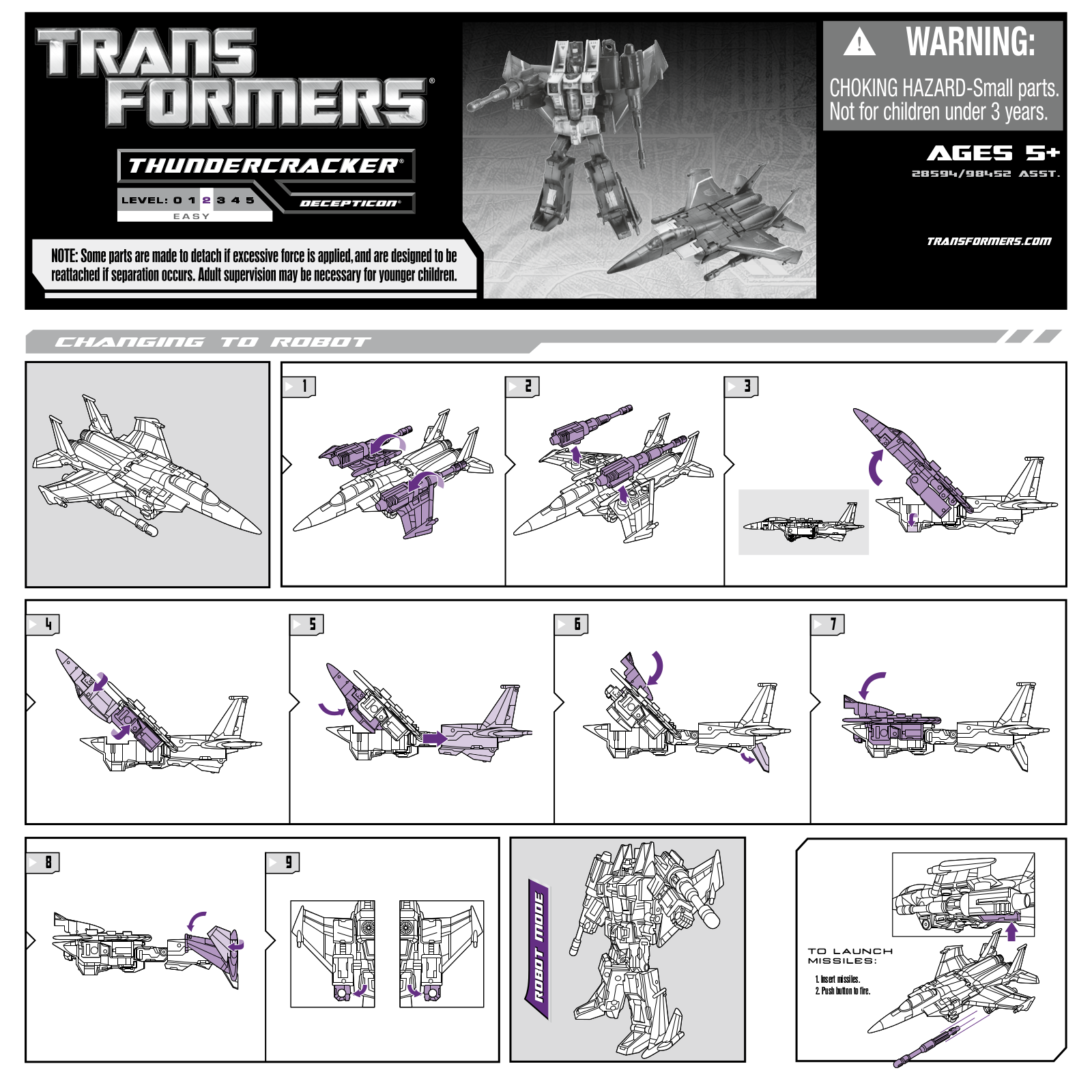 HASBRO Transformers Generations Thundercracker User Manual