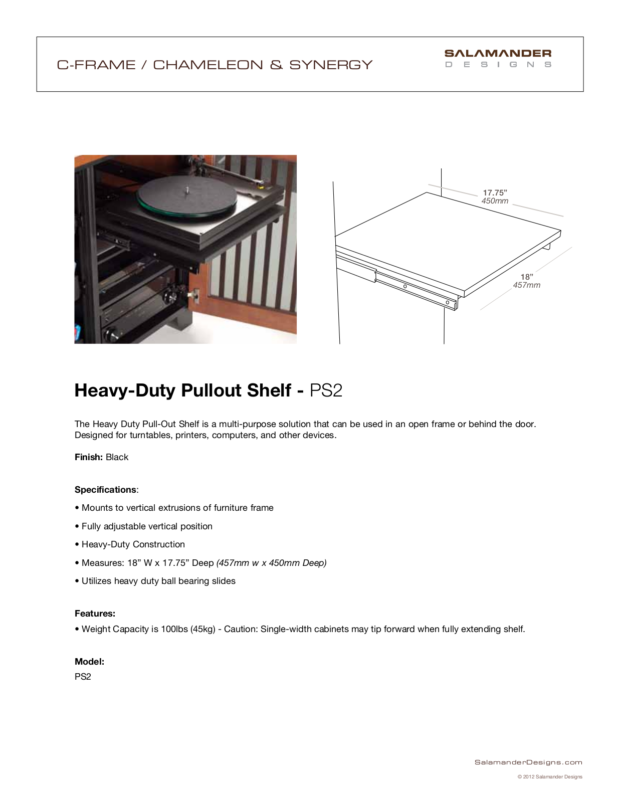 Salamander Designs PS2 Specifications - ManualMachine.com