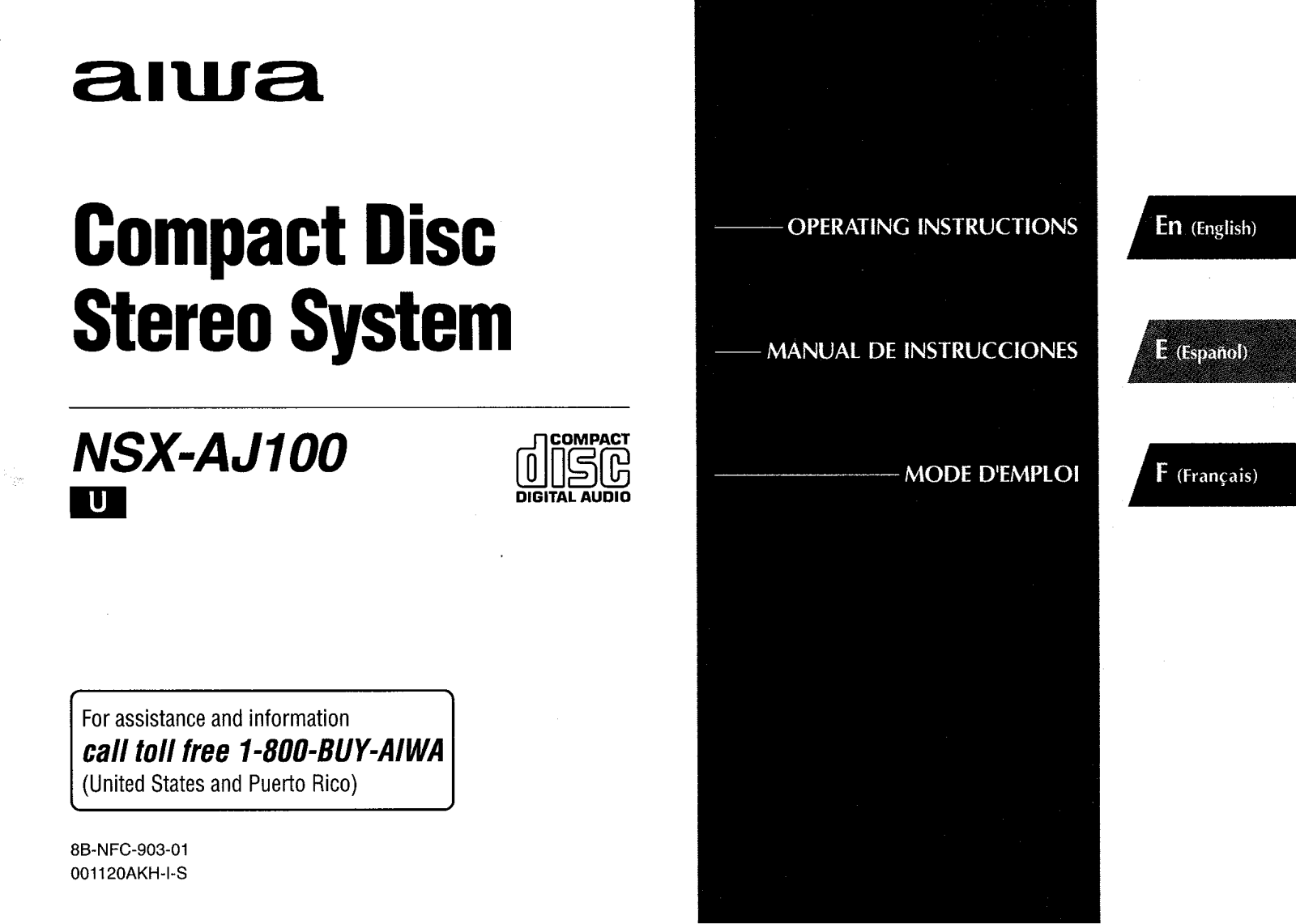 Sony NSXAJ100 Operating manual