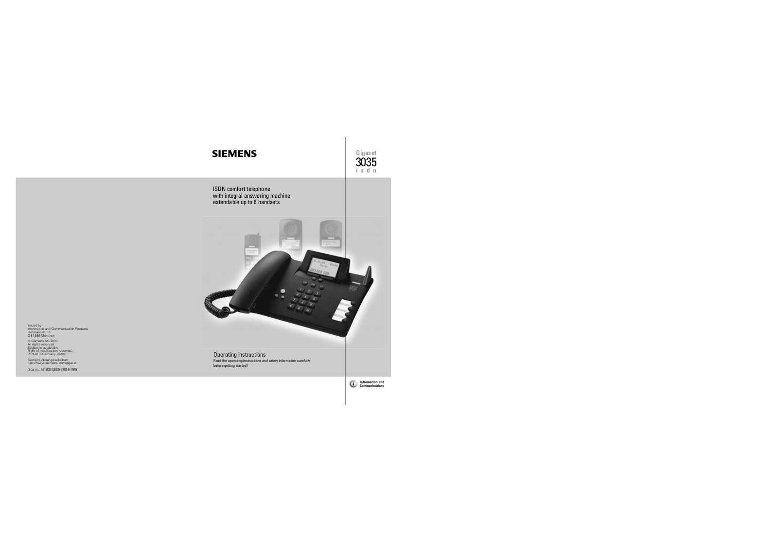 Siemens 3035isdn User Manual