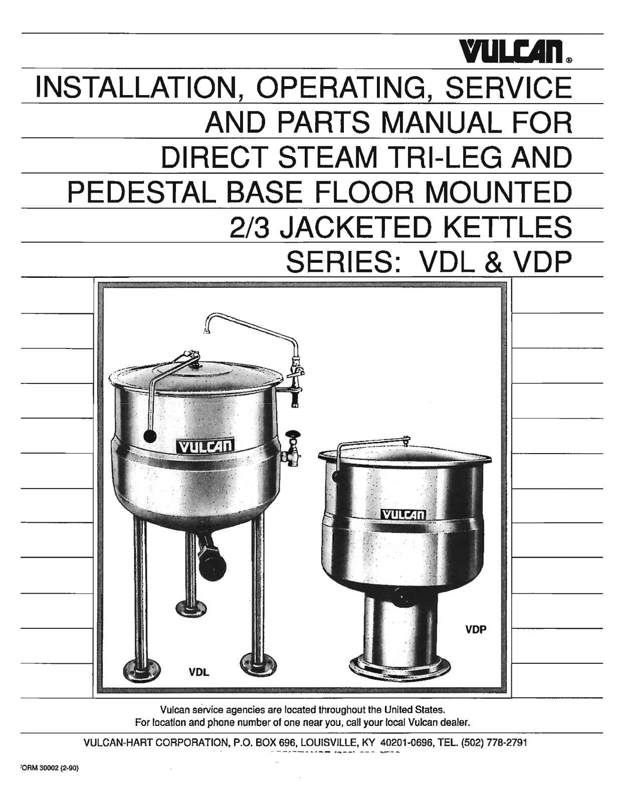 Vulcan Hart VDL, VDP Operation Manual