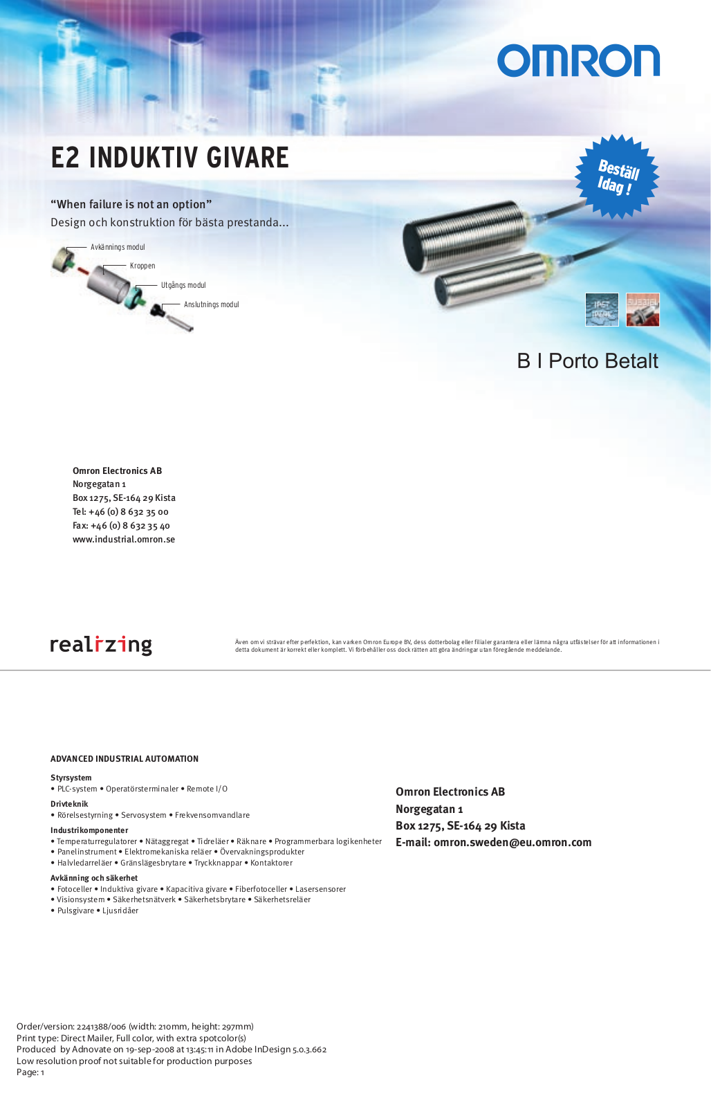 Omron E2 BROCHURE