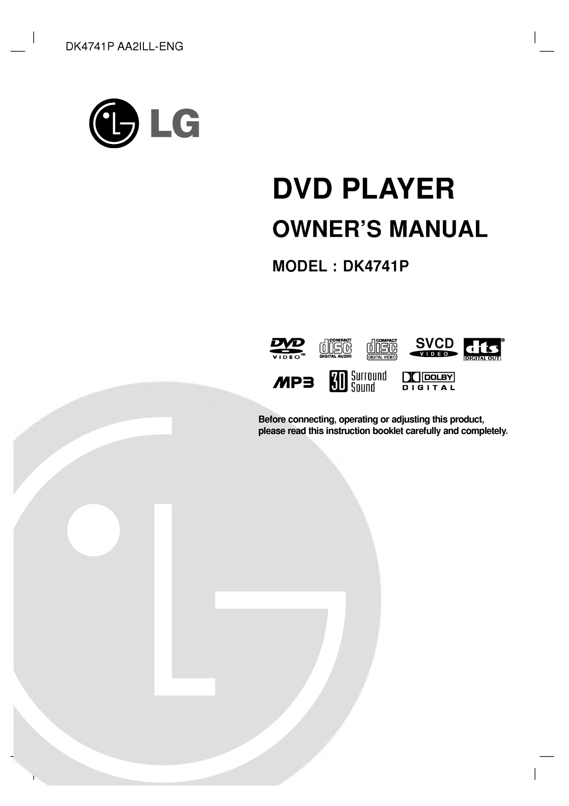 LG DK4741P User Manual