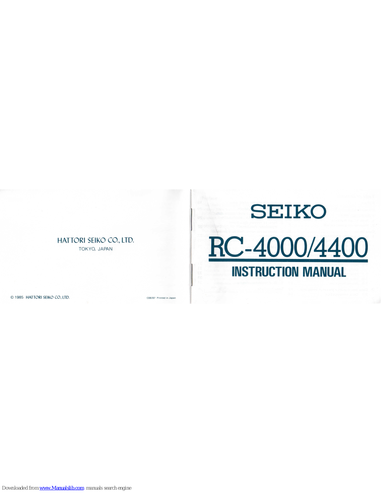 Seiko RC-4000, RC-4400 Instruction Manual - ManualMachine.com