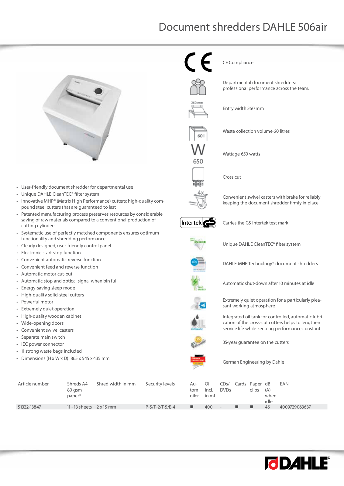 Dahle 506air User Manual