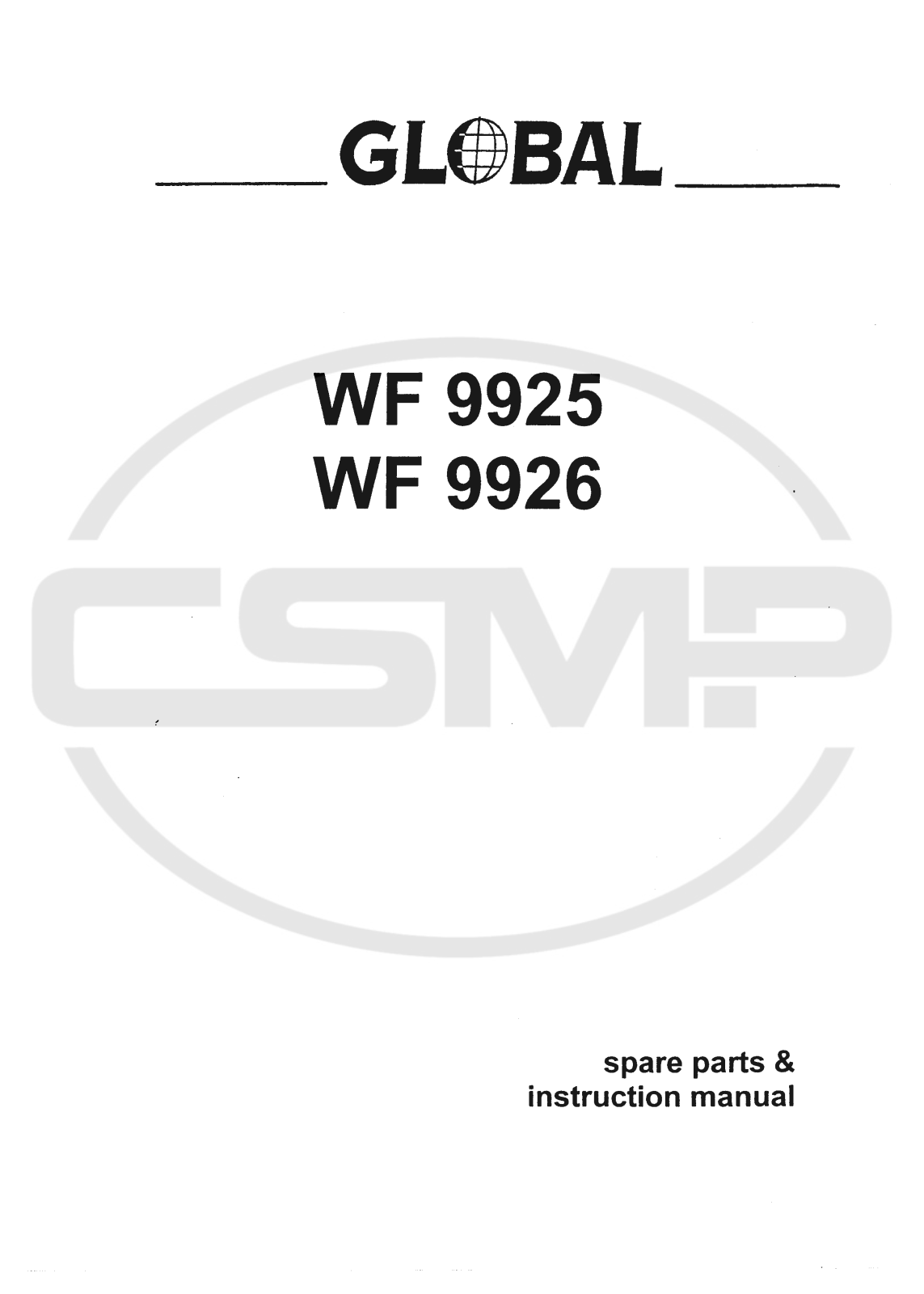 Global WF-9925 Parts Book