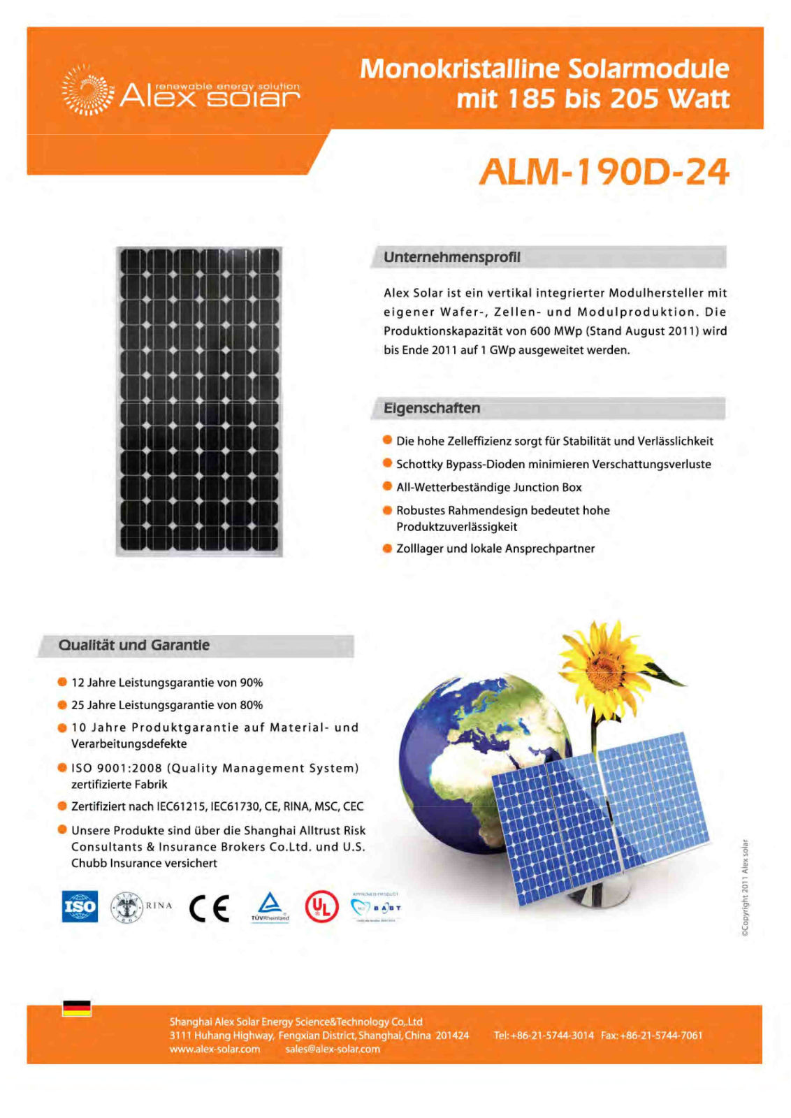 Alex Solar ALM 190D-24 User Manual