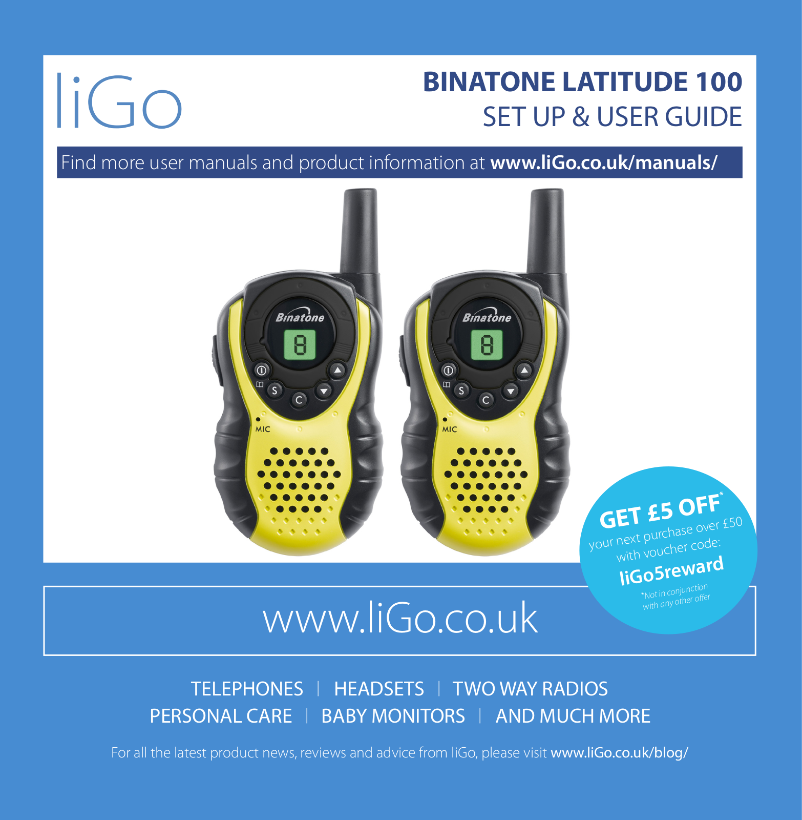 Binatone LATITUDE 100 DUO USER GUIDE