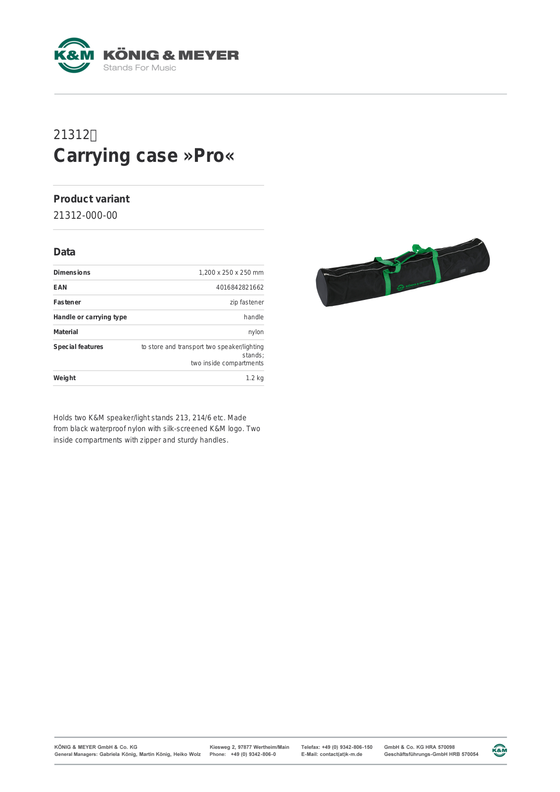 K&M 21312 Data Sheet