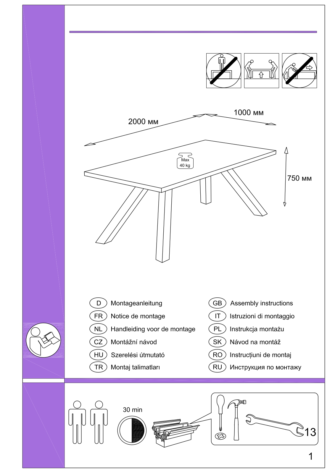 Home affaire Lasi Assembly instructions