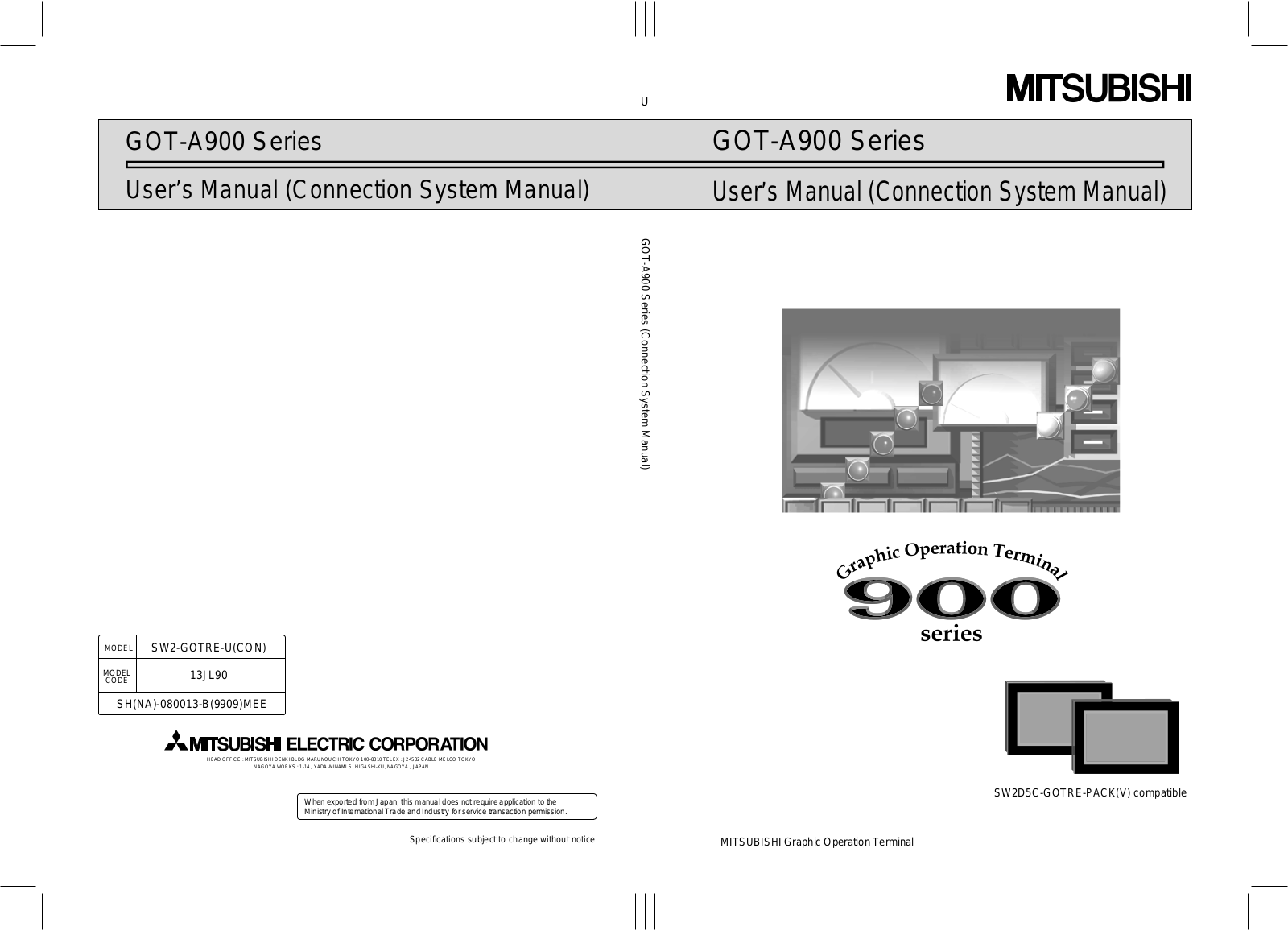 Mitsubishi GOT-A900 User Manual